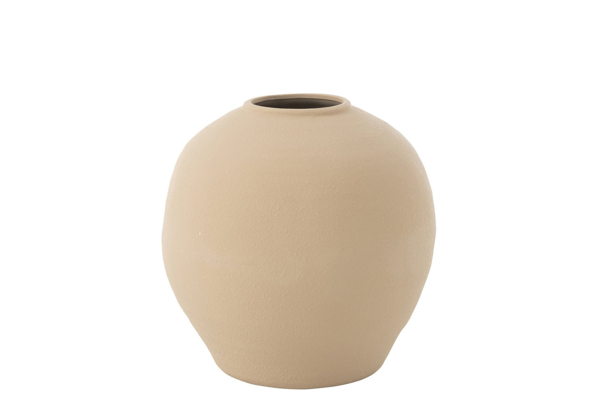 J -lijn vaas Cassia Round - Koper - Wit/Natuurlijk - Groot - Groot - Ø 37 cm