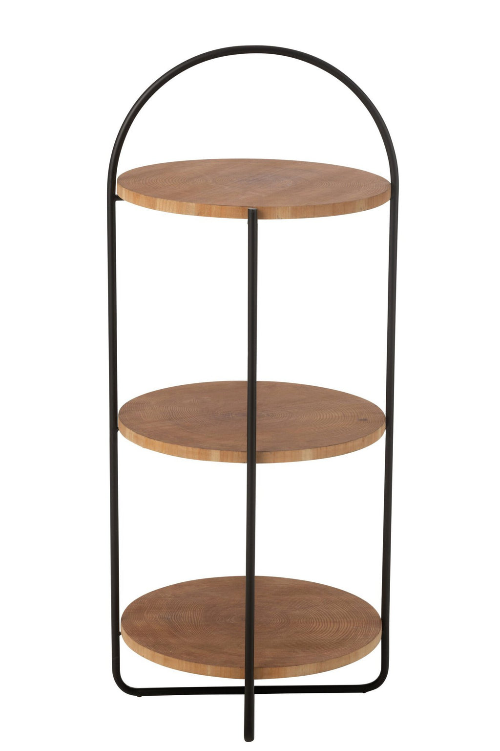 J-Line Rek Mia Mdf/Ijzer Naturel Zwart