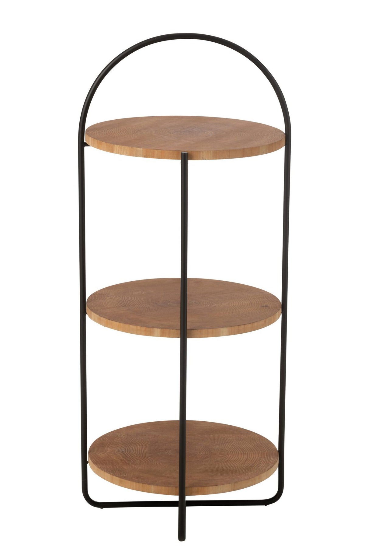 J-Line Rek Mia Mdf/Ijzer Naturel Zwart