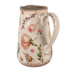 Decoratie Kan 17x12x18 cm Beige Roze Keramiek Bloemen Schenkkan