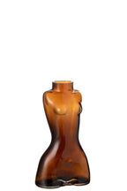 J-Line vaas Lichaam - glas - bruin - small - 24.5 cm hoog