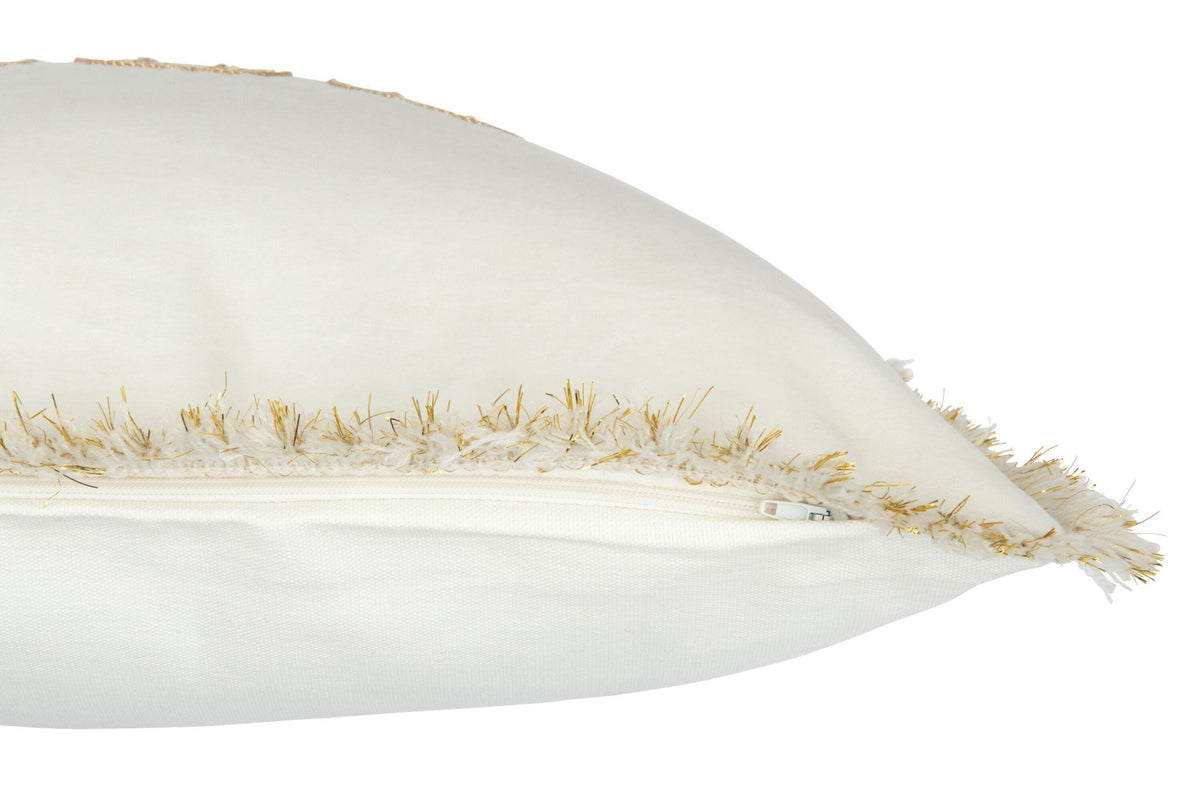 J-Line kussen Amour - textiel - wit/goud