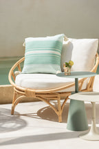 J-Line stoel + kussen - jute/textiel - naturel/wit