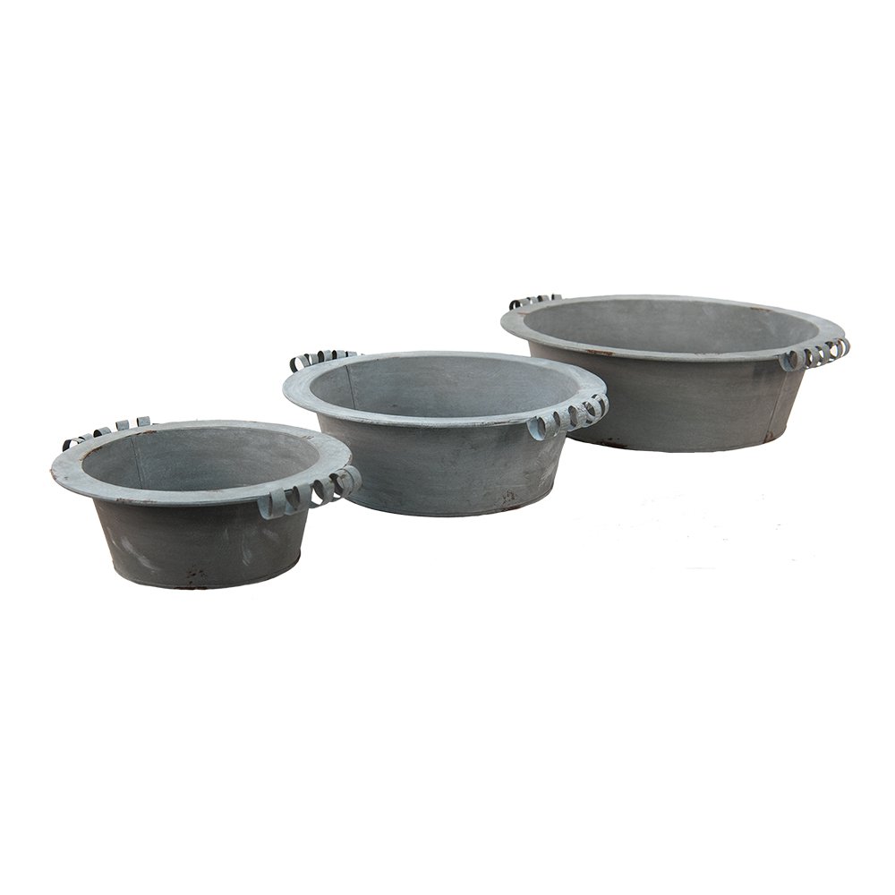 Decoratie schaal Set van 3 Ø 36x11 cm Grijs Metaal