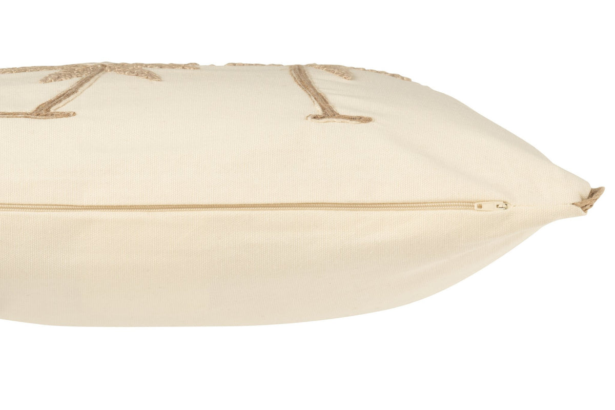 J-Line kussen Rechthoek Palmbomen - katoen - creme/beige