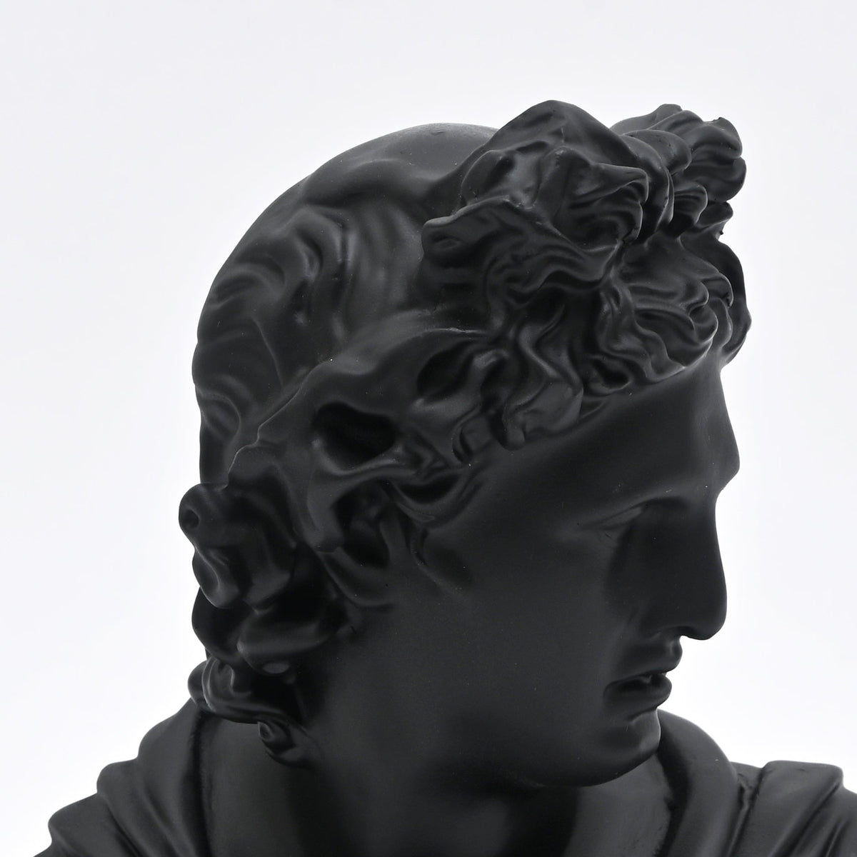 Zwarte Apollo buste sculptuur voor modern interieur
