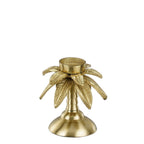 Theelicht houder palmboom gerecycled aluminium goud