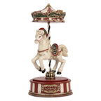 Muziekdoos Paard Ø 12x24 cm Beige Kunststof