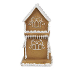 Gingerbread house met LED 15 cm Bruin Polyresin Peperkoekhuisje