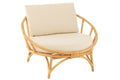 J-Line stoel + kussen - jute/textiel - naturel/wit