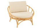 J-Line stoel + kussen - jute/textiel - naturel/wit