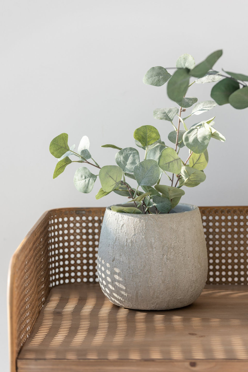 J-Line bloempot Spikkel - keramiek - grijs - medium - Ø20 x H18.5 cm