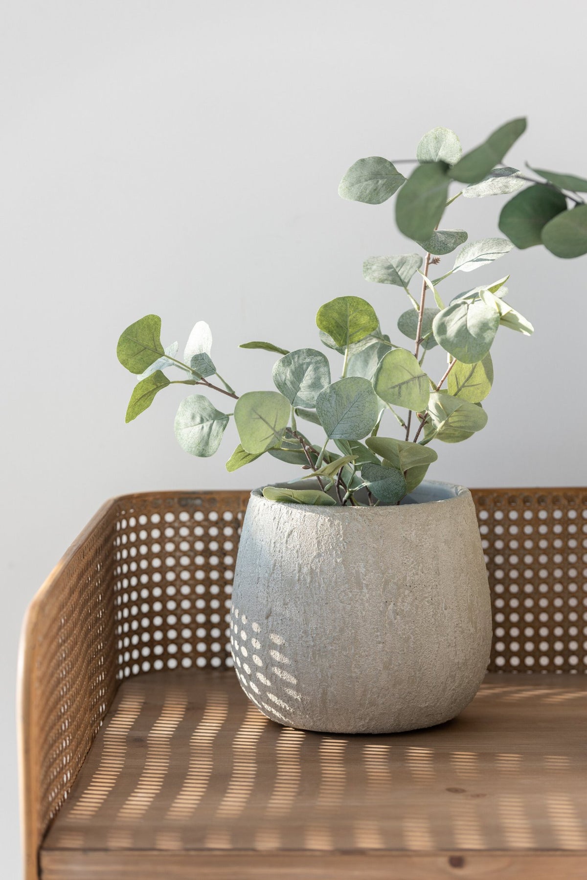 J-Line bloempot Spikkel - keramiek - grijs - medium - Ø20 x H18.5 cm
