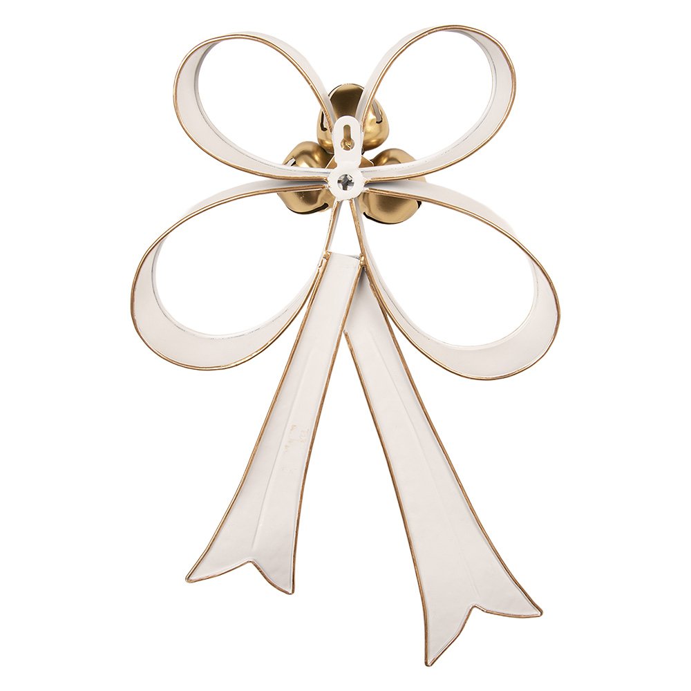 Decoratie Strik 27x7x39 cm Wit Metaal