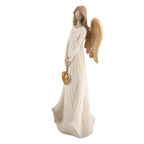 Kerstdecoratie Beeld Engel 10x8x25 cm Beige Kunststof