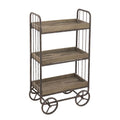 Keukentrolley Bruin, Hout en IJzer 51x26x94 cm