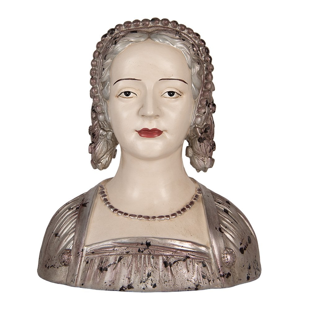 Decoratie Beeld Vrouw 27x15x30 cm Beige Kunststof