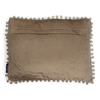 Half kussen fluweel pom pom taupe 35x45cm