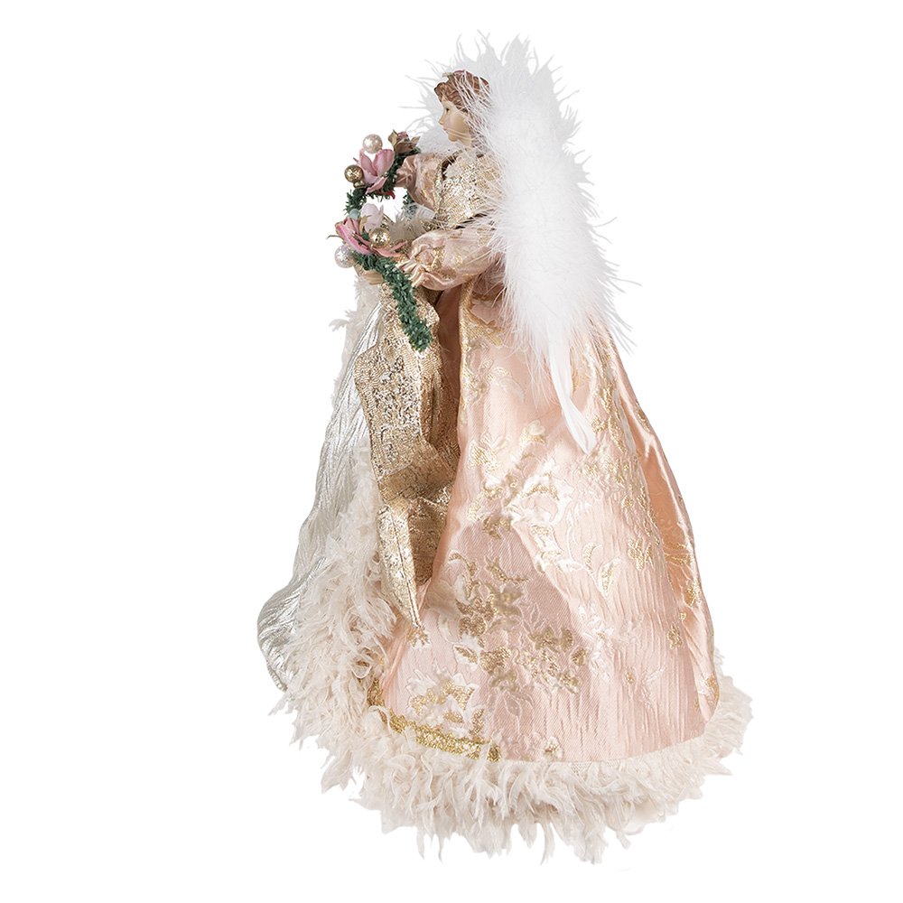 Kerstdecoratie Engel 40 cm Roze Goudkleurig Kunststof Kerstboomversiering