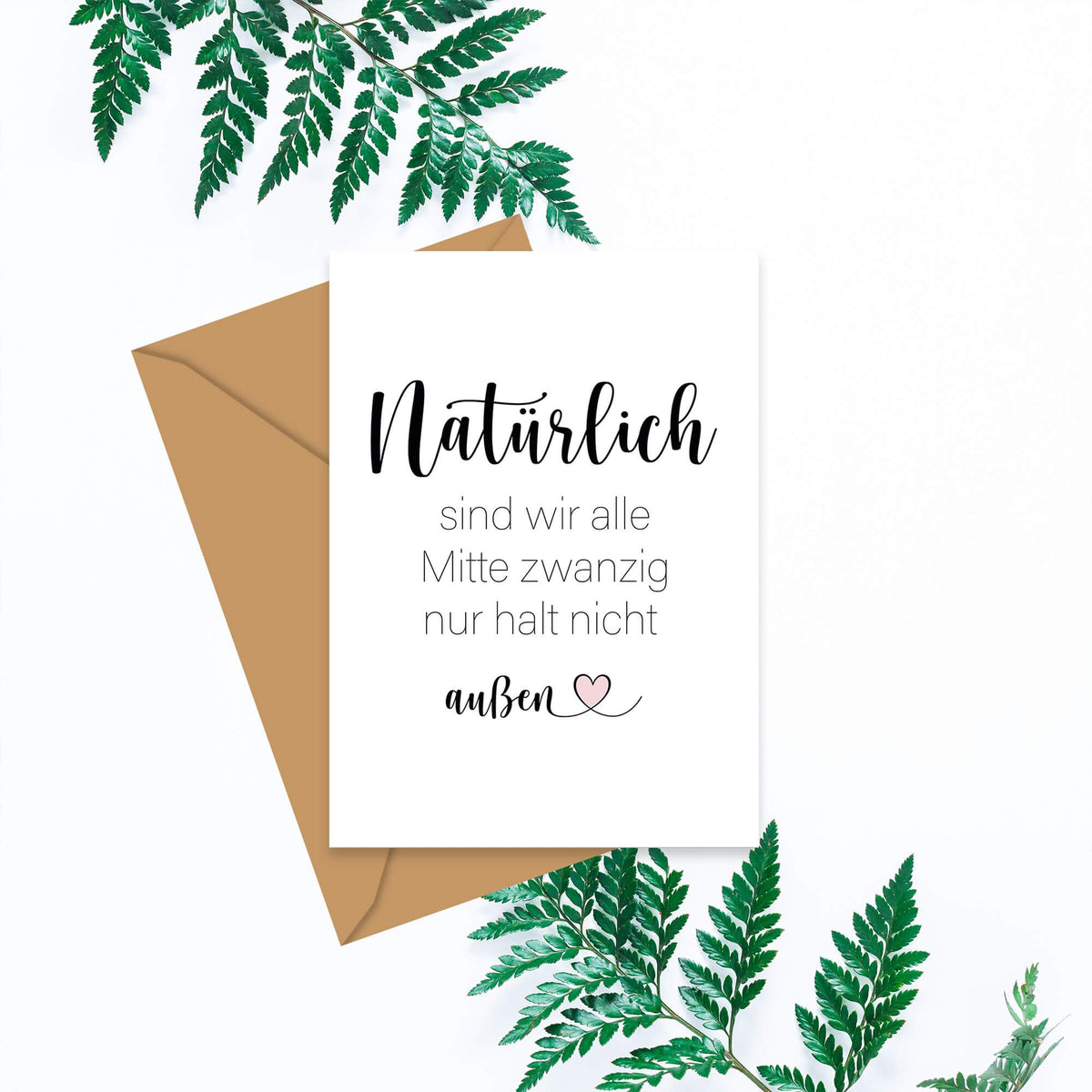 Natuurlijk zitten we allemaal in het midden van 10 - vouwkaart met envelop 5 set