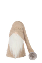 J-Line figuur Kerstman Winter - polyresin - wit/beige - S