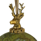 Decoratie bal hert antiek groen 12cm