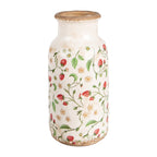 Vaas Ø 15x32 cm Beige Rood Keramiek Aardbeien