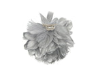 J-Line decoratie bal - veren - zilver