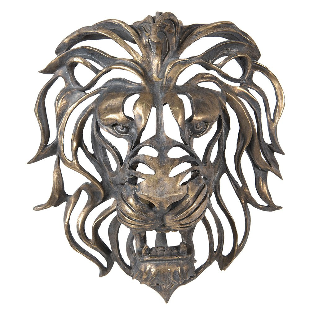 Beeld Leeuw 42x23x46 cm Bruin Polyresin