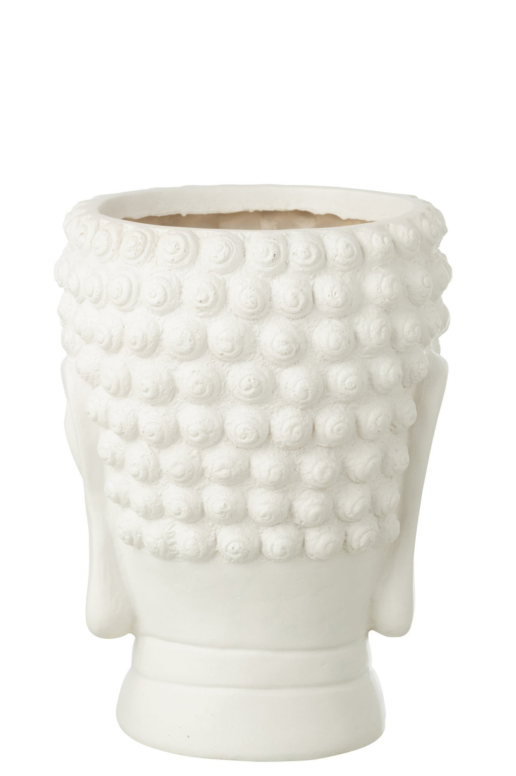 J-Line bloempot Boeddha - polyresin - wit - L