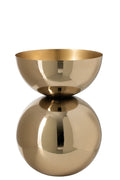 J-Line Ronde glanzende vaas - metaal - goud - large