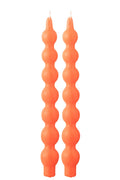 J-Line Doos Van 2 Kaarsen Kalebas Fluo Rood - 5 Uur