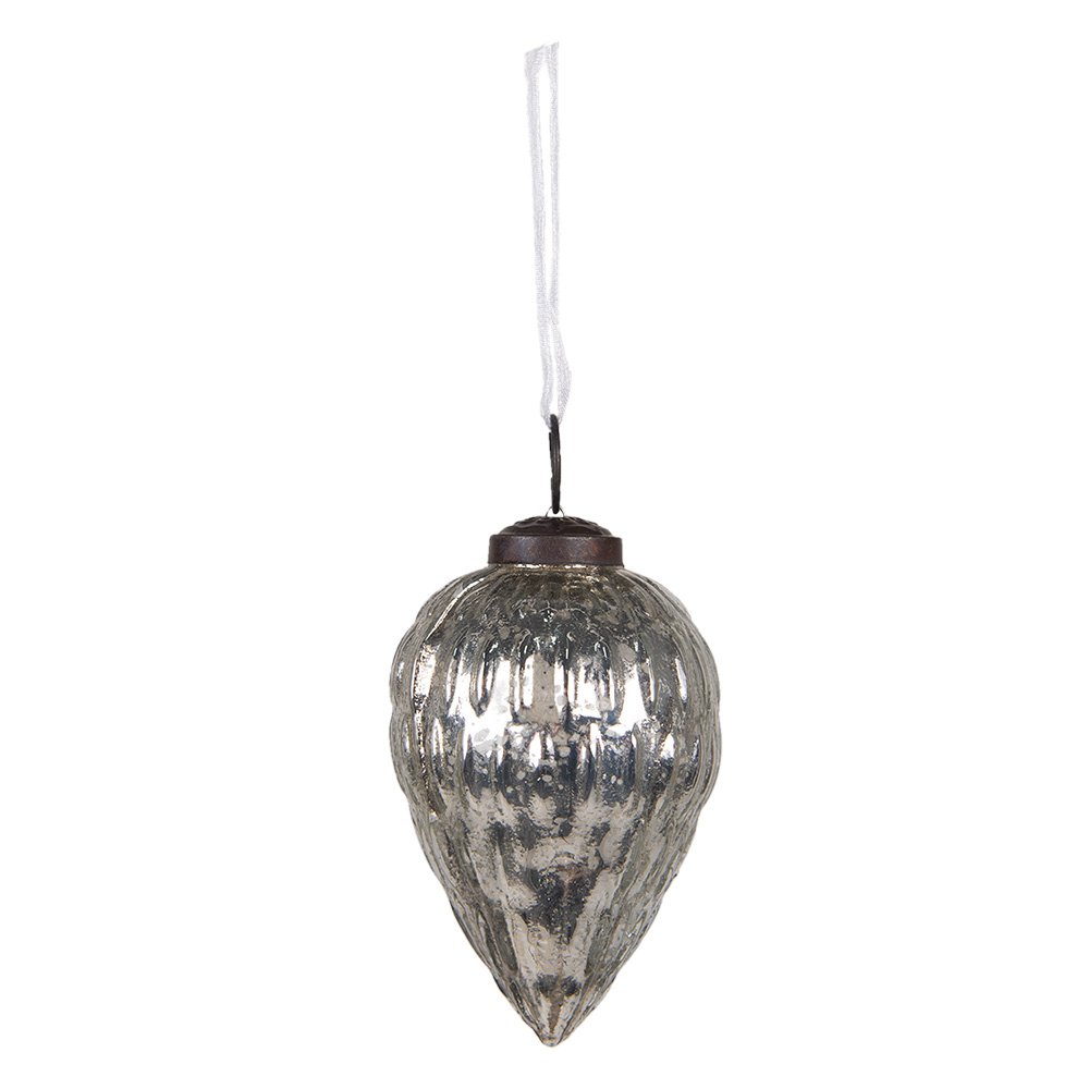 Kerstbal Ø 6 cm Zilverkleurig Glas Kerstdecoratie