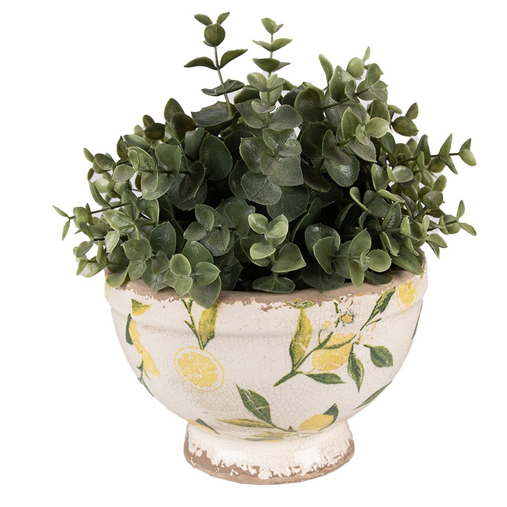 Bloempot Ø 17x11 cm Geel Keramiek Citroen Bloempot Binnen