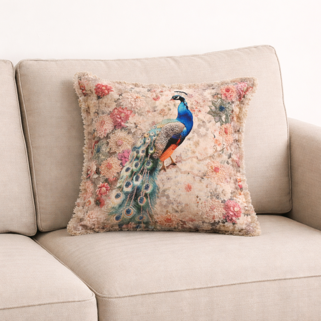 Katoenen kussen - Elina Pauw Bloemenmotief - 45 x 45 cm