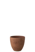 J-Line bloempot Rond - keramiek - bruin - M