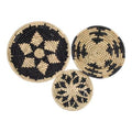 Zeegras muur mandjes zwart (set van 3)