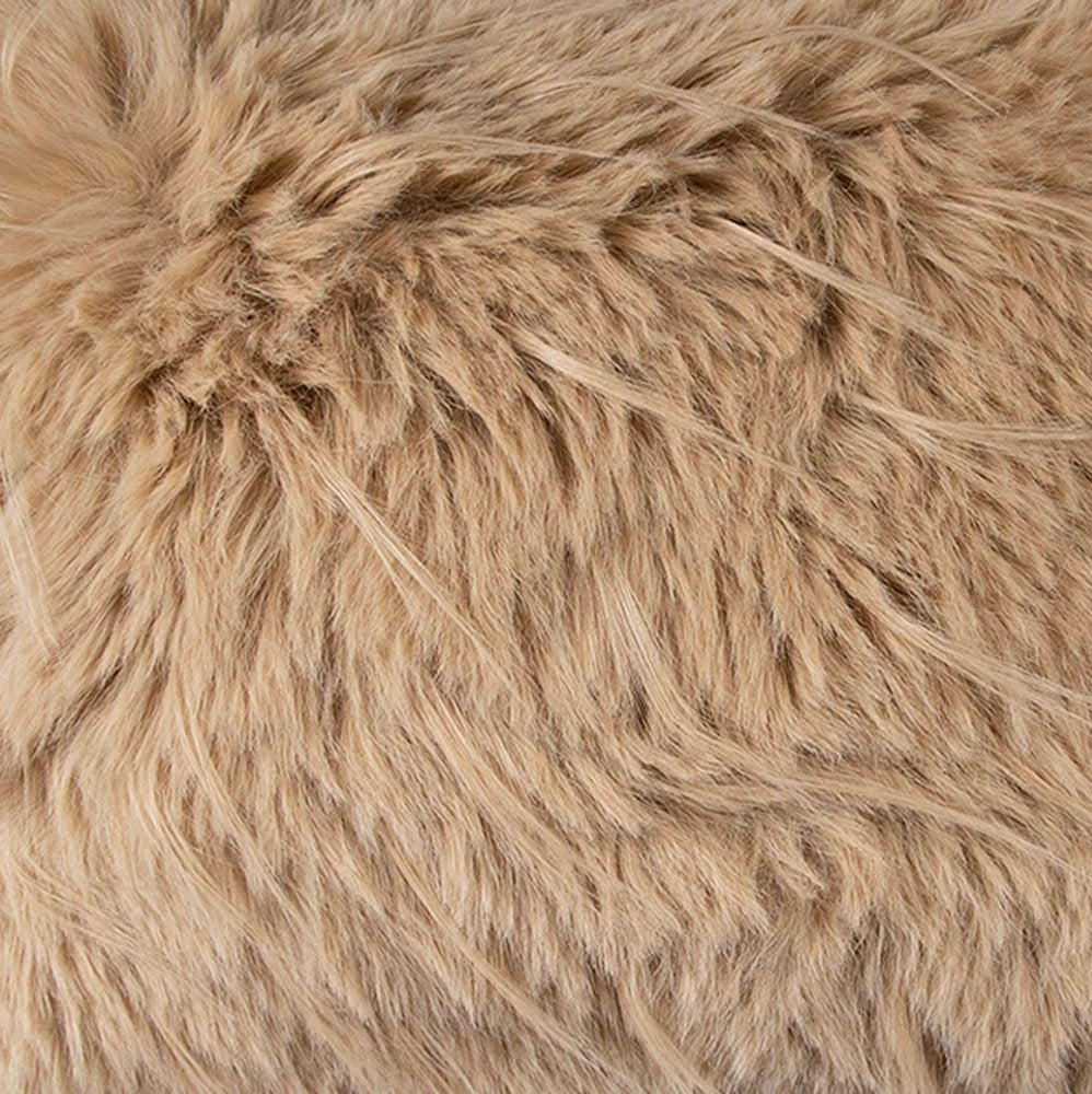 Plaid teddy langhaar pluk cognac 130x180cm