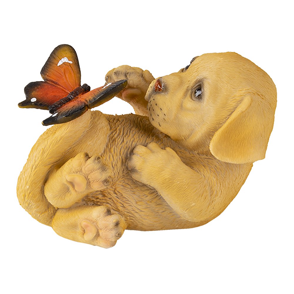 Beeld Hond 14x9x10 cm Bruin Kunststof