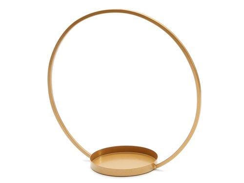 Metalen ring met bord 30cm goud