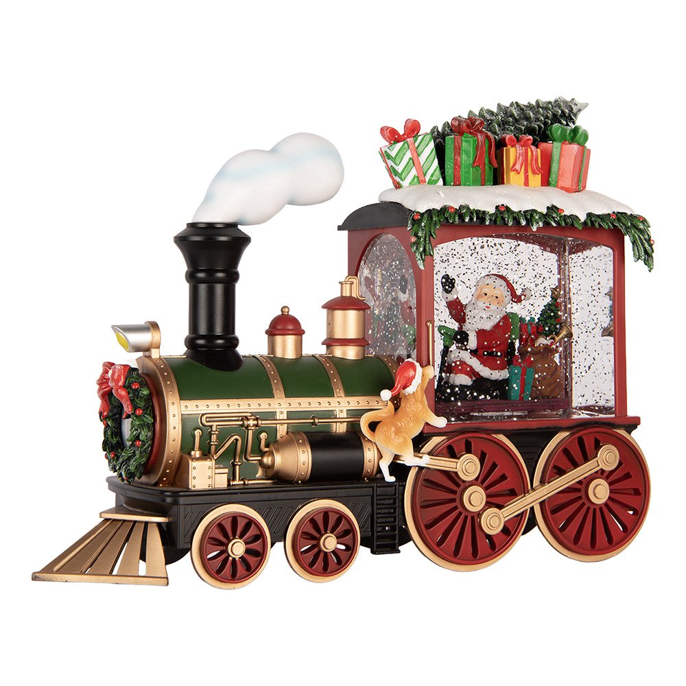 Kerstdecoratie met LED-verlichting en muziek Trein 31x10x24 cm / 3xAA Rood Kunststof
