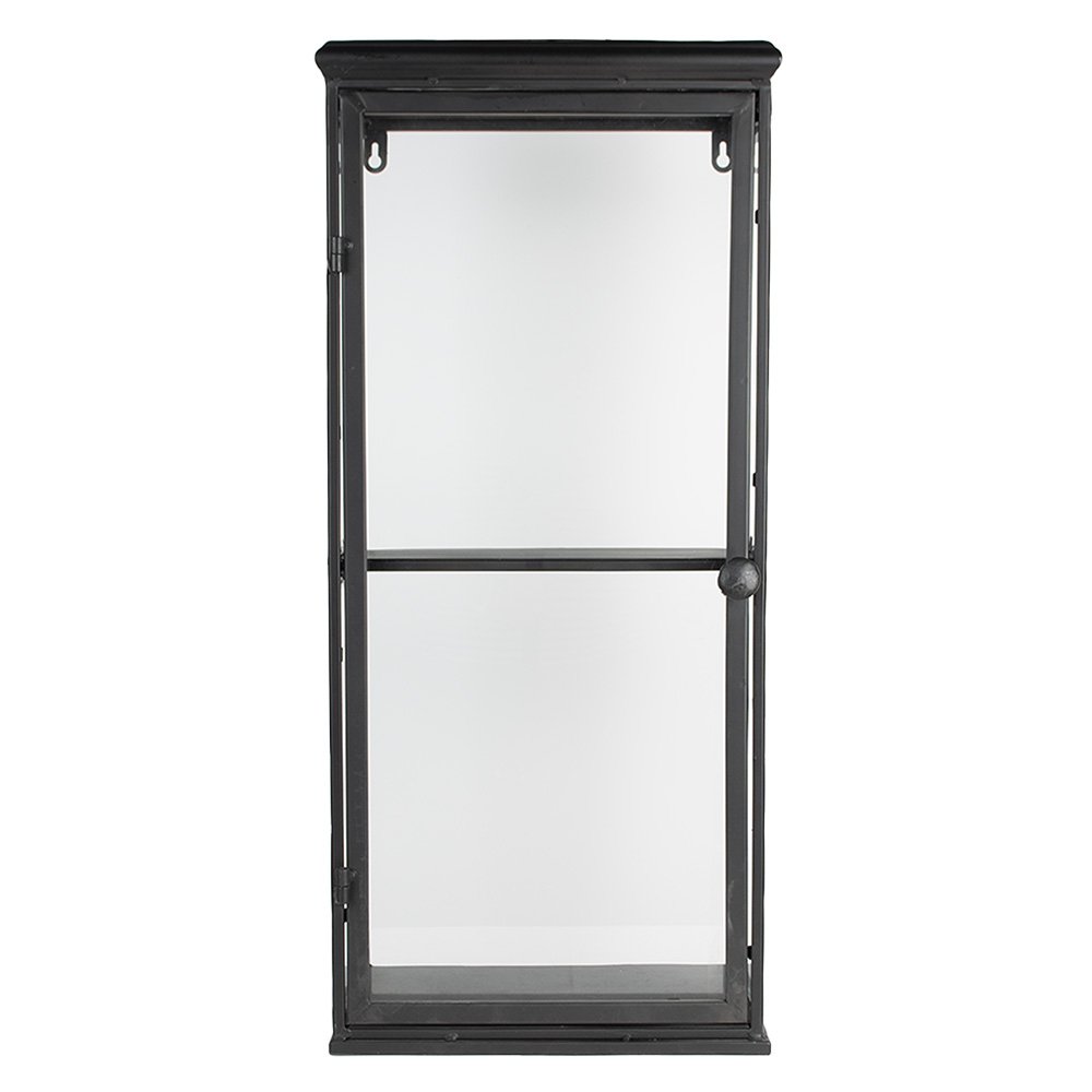 Vitrinekast Zwart, IJzer en Glas 31x21x70 cm