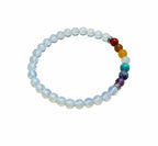 Dames armband Opaliet 6 mm met Chakra kralen