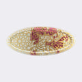 Gouden ovaal medium nieuw 53x22 goud en rood