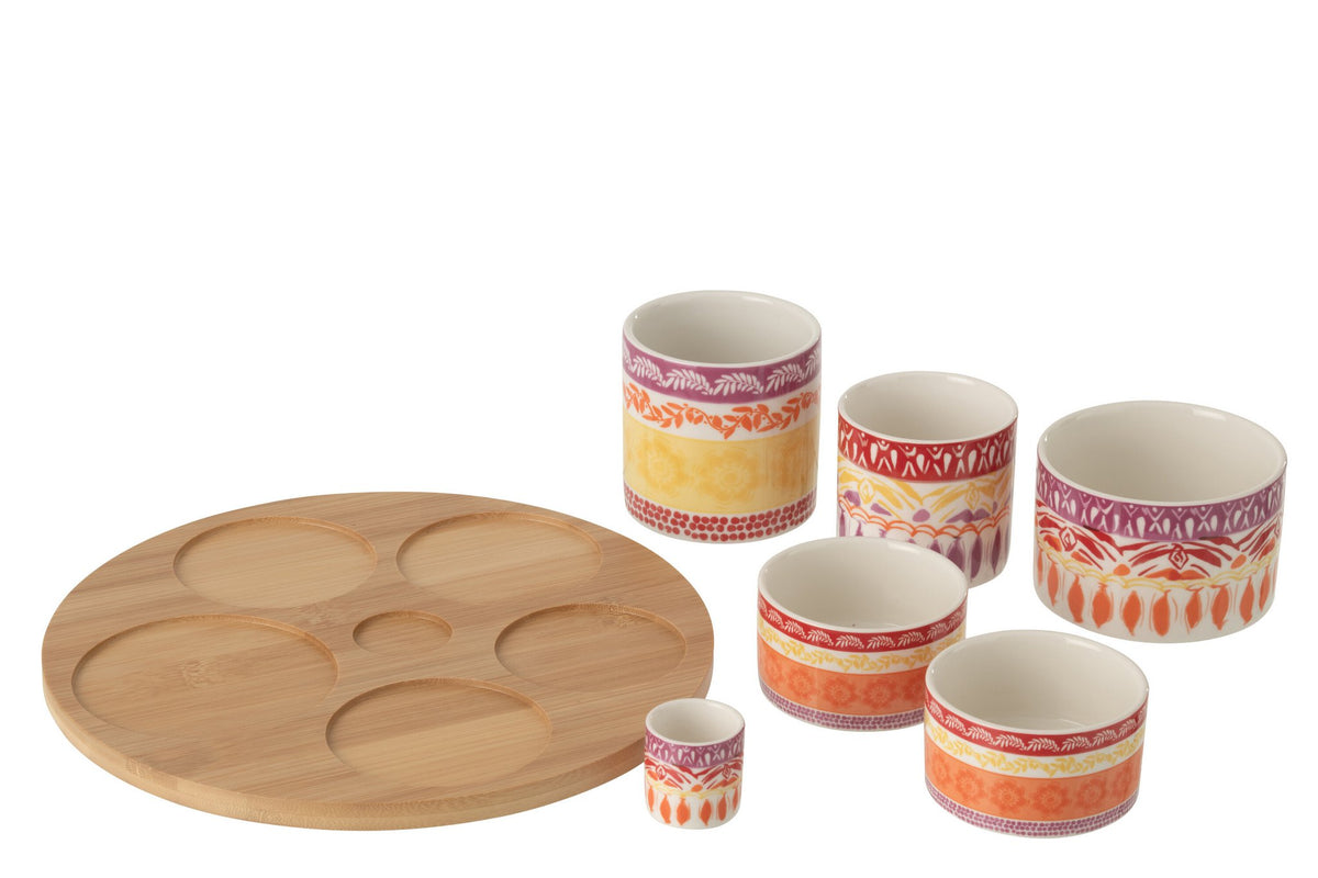 J-Line aperoschaal - keramiek - paars/rood - L