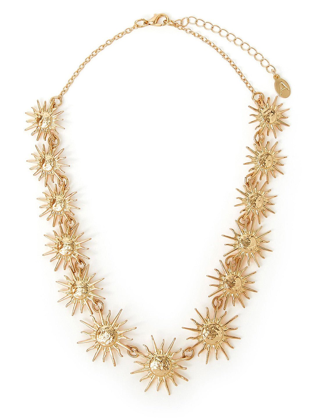 Verklaring ketting met zonnekraag – mode-sieraden – goudkleurige legering – 40 cm