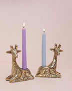 Kaarshouder | Messing giraffe | H 15,5 x D 7,5 cm, set van 2