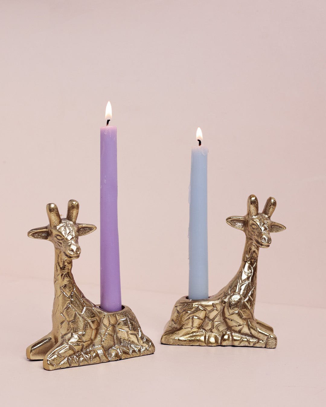 Kaarshouder | Messing giraffe | H 15,5 x D 7,5 cm, set van 2