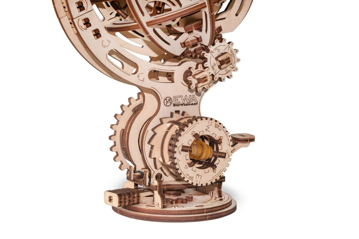 Eco Wood Art (EWA) 3D Mechanische Puzzel, Kinetic Globe, 723, 16x13x25cm