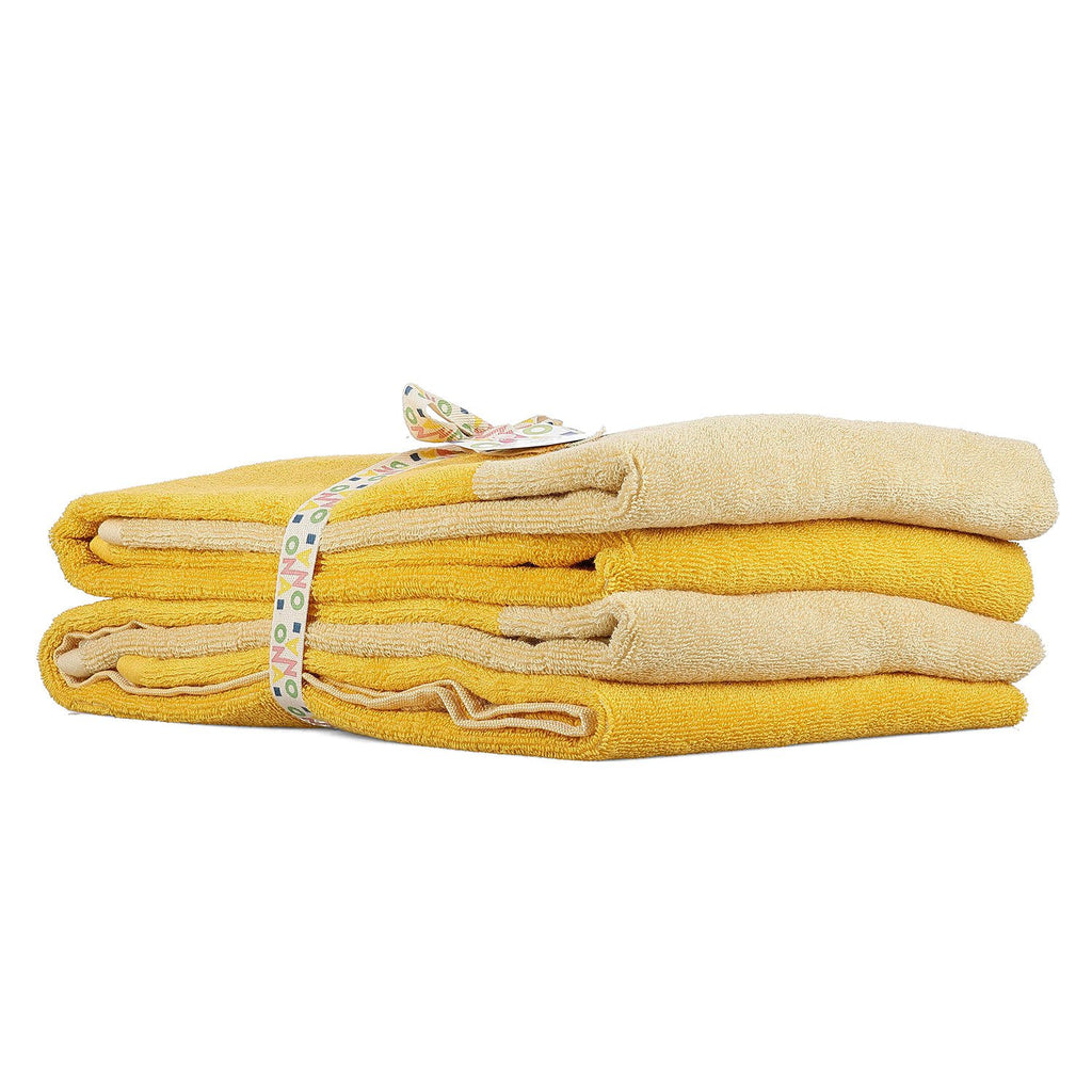 Badhanddoek 70x140cm zonnig geel Pixie - Set van 2